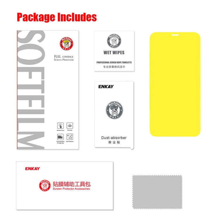 ENKAY Hat-Prince Film de protection d'écran intégral 3D antidéflagrant en hydrogel 0,1 mm pour iPhone XS Max, matériau TPU+TPE+PET, iPhone XS Max