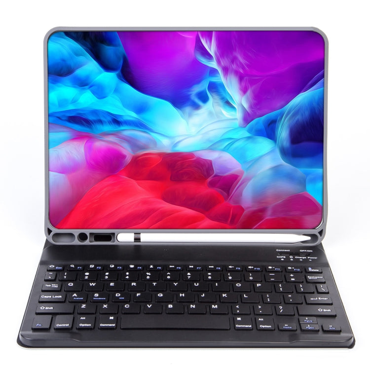 Étui pour tablette avec clavier Bluetooth détachable X-11B à texture unie pour iPad Pro 11 pouces 2020 / 2018, avec fente pour stylet, clavier noir