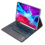 Étui pour tablette avec clavier Bluetooth détachable X-11BCS, texture unie, pour iPad Pro 11 pouces 2020 / 2018, avec pavé tactile, fente pour stylo et rétroéclairage