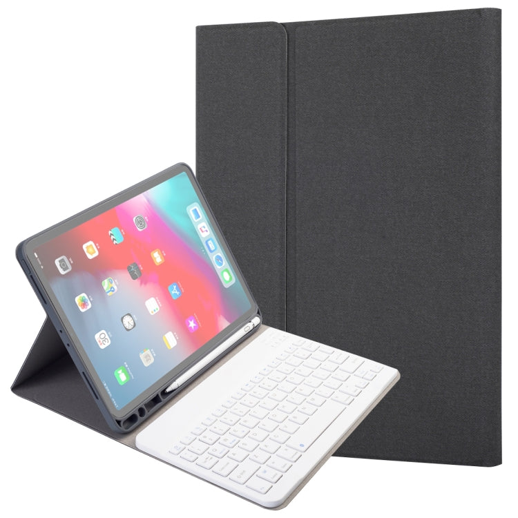 RK11 Étui pour iPad Pro 11 pouces en cuir texturé soie avec clavier Bluetooth amovible en plastique, fente pour stylet et fonction support