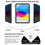 Pour iPad 10e génération 10,9 2022 Film de protection d'écran en verre trempé anti-explosion anti-espion 0,33 mm 9H 2,5D, pour iPad 10e génération 10,9 2022