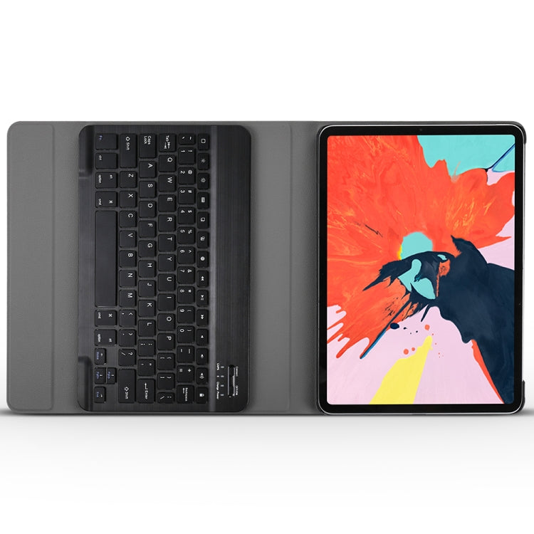 Étui pour tablette en cuir à rabat horizontal avec clavier Bluetooth détachable et texture brossée pour iPad Pro 11 pouces (2018)