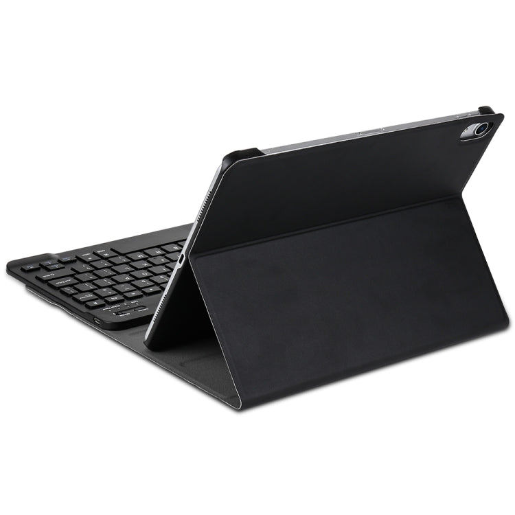 Étui pour tablette en cuir à rabat horizontal avec clavier Bluetooth détachable et texture brossée pour iPad Pro 11 pouces (2018)