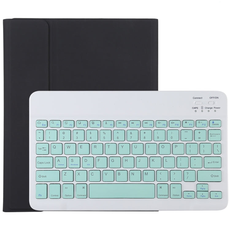 TG11B Clavier Bluetooth vert détachable + étui pour tablette en cuir microfibre pour iPad Pro 11 pouces (2020), avec fente et support pour stylo, clavier vert