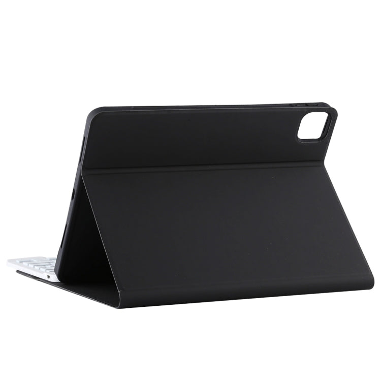 TG11BCS Étui pour tablette en cuir microfibre avec clavier Bluetooth détachable blanc pour iPad Pro 11 pouces (2020), avec rétroéclairage et pavé tactile et fente pour stylet et support, clavier blanc