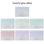 TG11BCS Étui pour tablette en cuir microfibre avec clavier Bluetooth détachable blanc pour iPad Pro 11 pouces (2020), avec rétroéclairage et pavé tactile et fente pour stylet et support, clavier blanc