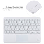 TG11BCS Étui pour tablette en cuir microfibre avec clavier Bluetooth détachable blanc pour iPad Pro 11 pouces (2020), avec rétroéclairage et pavé tactile et fente pour stylet et support, clavier blanc