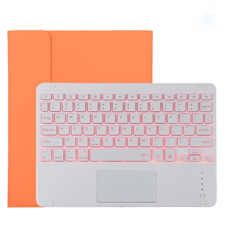 TG11BCS Étui pour tablette en cuir microfibre avec clavier Bluetooth détachable blanc pour iPad Pro 11 pouces (2020), avec rétroéclairage et pavé tactile et fente pour stylet et support, clavier blanc