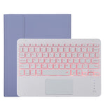 TG11BCS Étui pour tablette en cuir microfibre avec clavier Bluetooth détachable blanc pour iPad Pro 11 pouces (2020), avec rétroéclairage et pavé tactile et fente pour stylet et support, clavier blanc