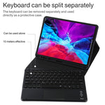TG11BCS Étui pour tablette en cuir microfibre avec clavier Bluetooth détachable pour iPad Pro 11 pouces (2020), avec rétroéclairage, pavé tactile, fente pour stylet et support, clavier noir
