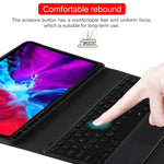 TG11BCS Étui pour tablette en cuir microfibre avec clavier Bluetooth détachable pour iPad Pro 11 pouces (2020), avec rétroéclairage, pavé tactile, fente pour stylet et support, clavier noir