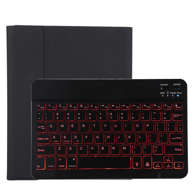 Clavier Bluetooth détachable TG11BS noir + étui en cuir microfibre pour tablette iPad Pro 11 pouces (2020), avec rétroéclairage et fente pour stylet et support, clavier noir
