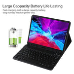 Clavier Bluetooth détachable TG11BS noir + étui en cuir microfibre pour tablette iPad Pro 11 pouces (2020), avec rétroéclairage et fente pour stylet et support, clavier noir