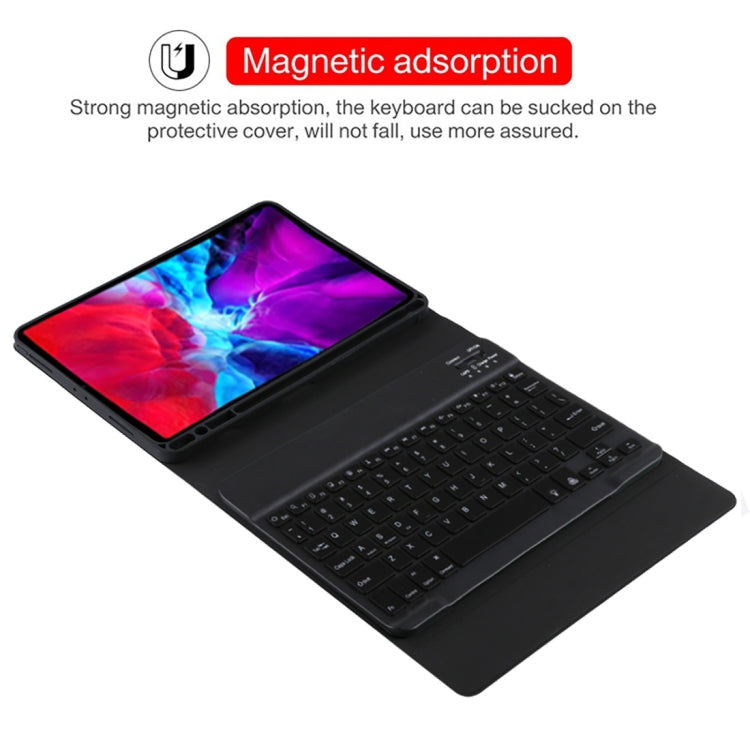 Clavier Bluetooth détachable TG11BS noir + étui en cuir microfibre pour tablette iPad Pro 11 pouces (2020), avec rétroéclairage et fente pour stylet et support, clavier noir