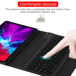 Clavier Bluetooth détachable TG11BS noir + étui en cuir microfibre pour tablette iPad Pro 11 pouces (2020), avec rétroéclairage et fente pour stylet et support, clavier noir