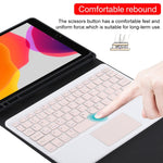 TG-102BC Detachable Bluetooth Pink Keyboard + Microfiber Leather Tablet Case for iPad 10.2 inch / iPad Air (2019), with Touch Pad & Pen Slot & Holder, Pink Keyboard