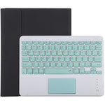 Clavier Bluetooth détachable TG-102BC vert + étui de tablette en cuir microfibre pour iPad 10,2 pouces / iPad Air (2019), avec pavé tactile, fente et support pour stylet, clavier vert