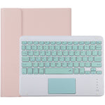 Clavier Bluetooth détachable TG-102BC vert + étui de tablette en cuir microfibre pour iPad 10,2 pouces / iPad Air (2019), avec pavé tactile, fente et support pour stylet, clavier vert