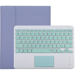 Clavier Bluetooth détachable TG-102BC vert + étui de tablette en cuir microfibre pour iPad 10,2 pouces / iPad Air (2019), avec pavé tactile, fente et support pour stylet, clavier vert