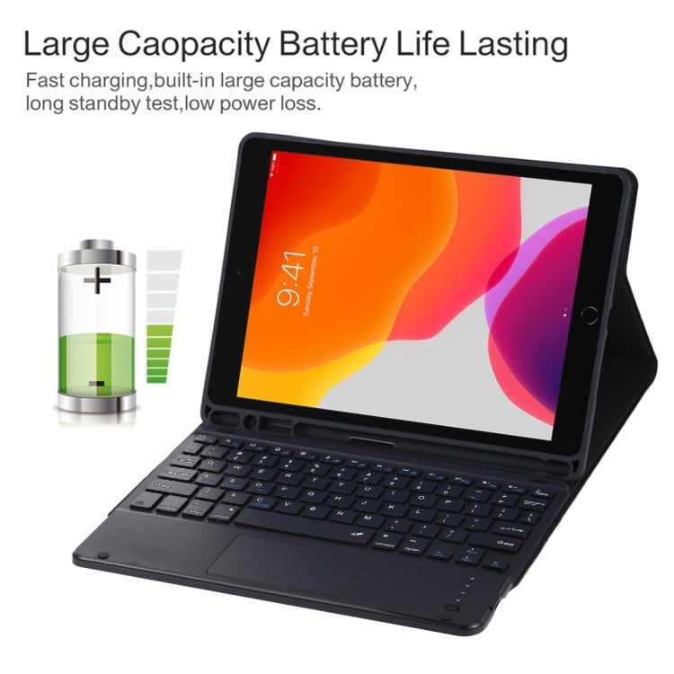 TG97BC Clavier Bluetooth détachable noir + étui pour tablette en cuir microfibre pour iPad 9,7 pouces, avec pavé tactile et fente et support pour stylo, TG97BC