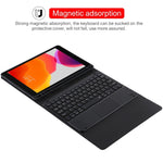 TG97BC Clavier Bluetooth détachable noir + étui pour tablette en cuir microfibre pour iPad 9,7 pouces, avec pavé tactile et fente et support pour stylo, TG97BC