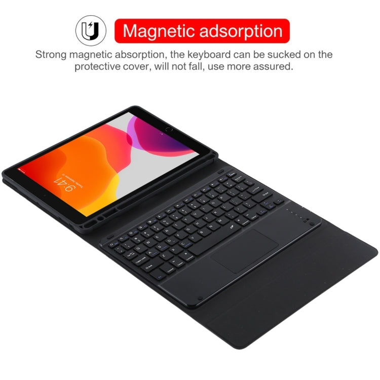 TG97BC Clavier Bluetooth détachable noir + étui pour tablette en cuir microfibre pour iPad 9,7 pouces, avec pavé tactile et fente et support pour stylo, TG97BC