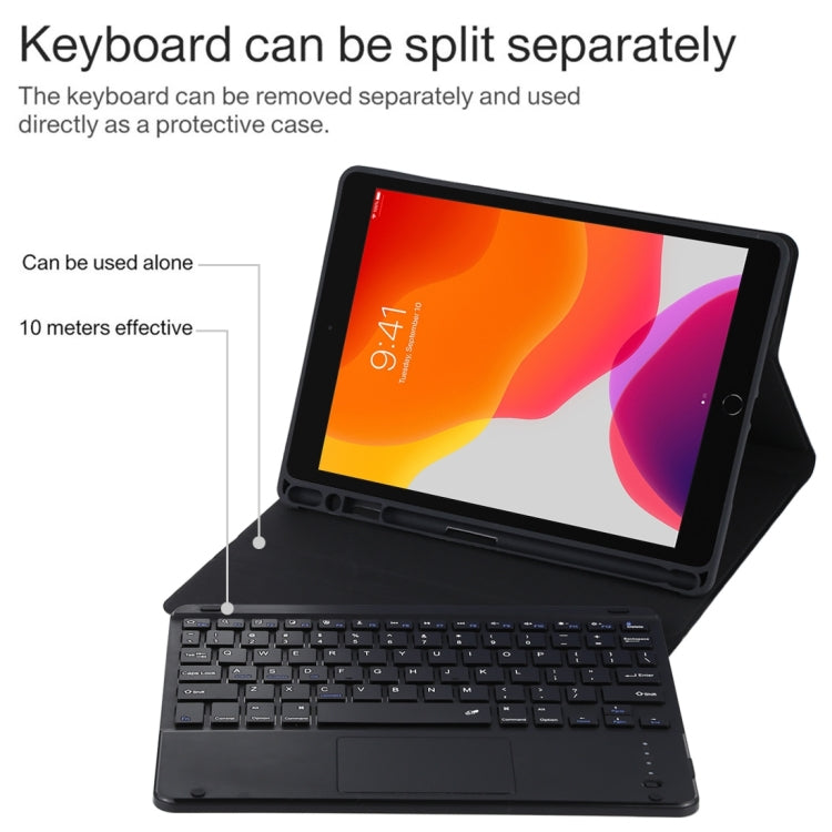 TG97BC Clavier Bluetooth détachable noir + étui pour tablette en cuir microfibre pour iPad 9,7 pouces, avec pavé tactile et fente et support pour stylo, TG97BC