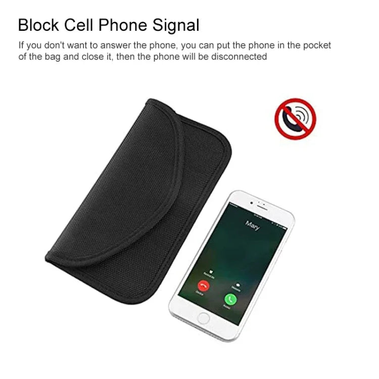 Sacoche de protection universelle en tissu Oxford anti-ondes pour téléphones portables de moins de 5,8 pouces, taille : 20*10cm, Noir 20x10cm, Rose 20x10cm, Kaki 20x10cm