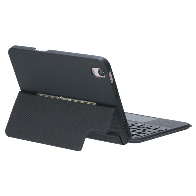 T06-AS Pour iPad mini6 / mini 7 Clavier Bluetooth tactile rétroéclairé type séparable Étui en cuir, T06-AS