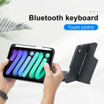 T06-AS Pour iPad mini6 / mini 7 Clavier Bluetooth tactile rétroéclairé type séparable Étui en cuir, T06-AS