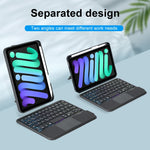 T06-AS Pour iPad mini6 / mini 7 Clavier Bluetooth tactile rétroéclairé type séparable Étui en cuir, T06-AS