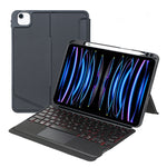 T11-AS Pour iPad Air 11 2025 / Air 5 / 4 10.9 / Pro 11 2022&2021&2020&2018 Clavier Bluetooth tactile rétroéclairé type fendu avec étui en cuir, T11-AS