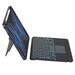 T11-AS Pour iPad Air 11 2025 / Air 5 / 4 10.9 / Pro 11 2022&2021&2020&2018 Clavier Bluetooth tactile rétroéclairé type fendu avec étui en cuir, T11-AS