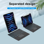 T11-AS Pour iPad Air 11 2025 / Air 5 / 4 10.9 / Pro 11 2022&2021&2020&2018 Clavier Bluetooth tactile rétroéclairé type fendu avec étui en cuir, T11-AS