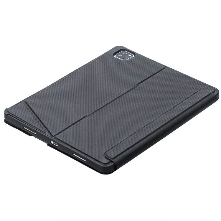 T129-AS Pour iPad Air 13 2025 / Pro 12.9 2022 / 2021 / 2020 / 2018 Clavier Bluetooth Tactile Rétroéclairé Dédoublable avec Étui en Cuir, T129-AS