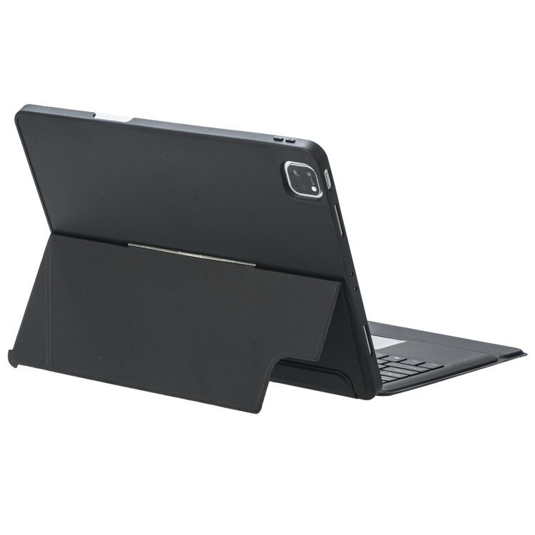 T129-AS Pour iPad Air 13 2025 / Pro 12.9 2022 / 2021 / 2020 / 2018 Clavier Bluetooth Tactile Rétroéclairé Dédoublable avec Étui en Cuir, T129-AS