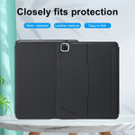 T129-AS Pour iPad Air 13 2025 / Pro 12.9 2022 / 2021 / 2020 / 2018 Clavier Bluetooth Tactile Rétroéclairé Dédoublable avec Étui en Cuir, T129-AS