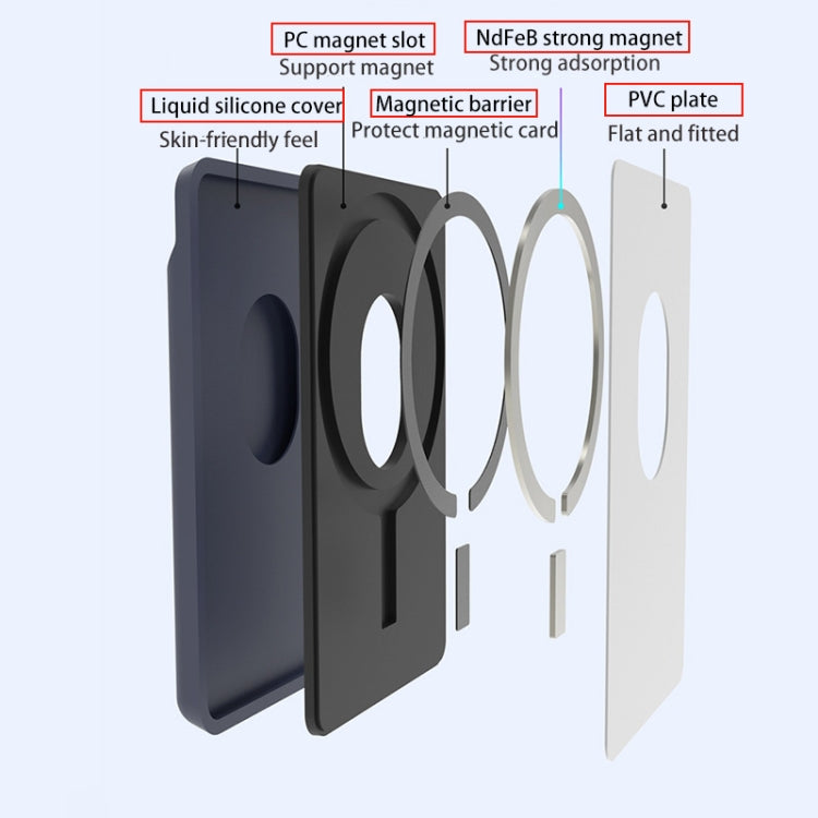 Pour les séries iPhone 13 / iPhone 12 Étui portefeuille en silicone Porte-cartes anti-démagnétisation Autocollant magnétique Magsafe
