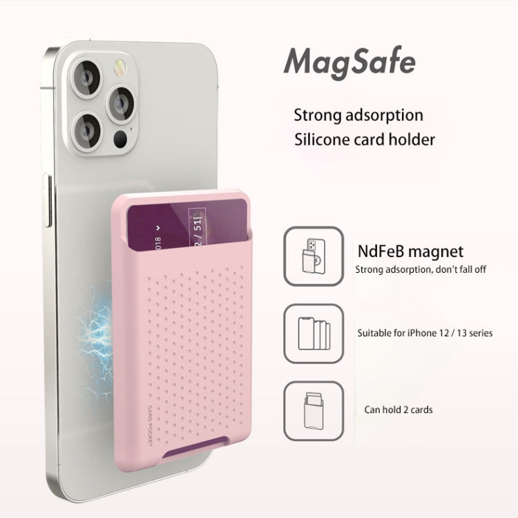Pour les séries iPhone 13 / iPhone 12 Étui portefeuille en silicone Porte-cartes anti-démagnétisation Autocollant magnétique Magsafe