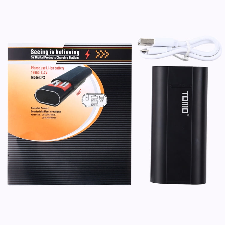Chargeur intelligent USB TOMO P2 pour 2 batteries avec voyant indicateur pour batterie Li-ion 18650, TOMO P2