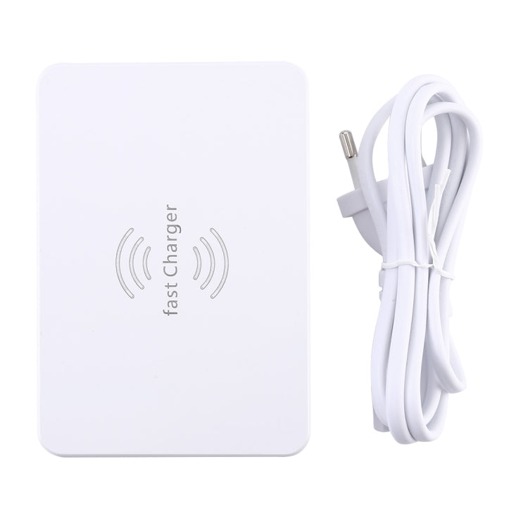 WLX-818F Chargeur 6-en-1 10W QC3.0 sans fil + USB-C / Type-C + 4 ports USB avec écran LCD intelligent, prise EU / AU, prise EU / AU (blanc)