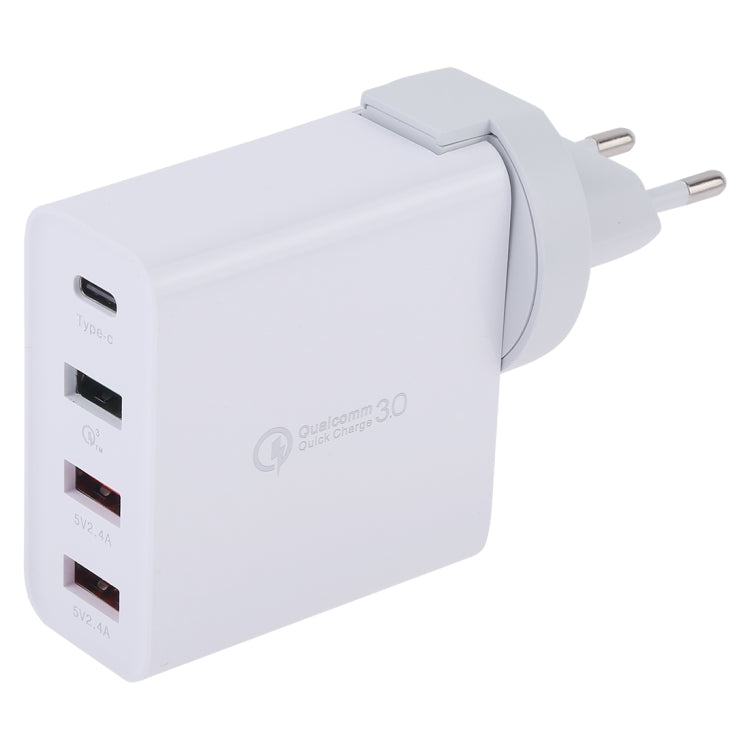 A3P 3A Chargeur de Voyage Mural 4 Ports USB-C / Type-C + QC3.0 + Dual USB à Sortie Maximale, Fiche EU