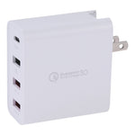 Chargeur mural de voyage 4 ports USB A3P 3A Max Output USB-C / Type-C + QC3.0 + double USB, prise américaine