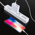 Chargeur mural de voyage 4 ports USB A3P 3A Max Output USB-C / Type-C + QC3.0 + double USB, prise américaine