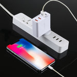 A3P Chargeur mural de voyage 4 ports USB (USB-C / Type-C + QC3.0 + double USB) avec sortie maximale 3A, prise UK, prise UK
