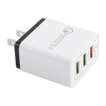 Chargeur rapide de voyage AR-QC-03 2.1A 3 ports USB, prise US, AR-QC-03 US, AR-QC-03 Prise US bleue