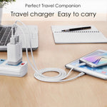 Chargeur rapide de voyage AR-QC-03 2.1A 3 ports USB, prise US, AR-QC-03 US, AR-QC-03 Prise US bleue