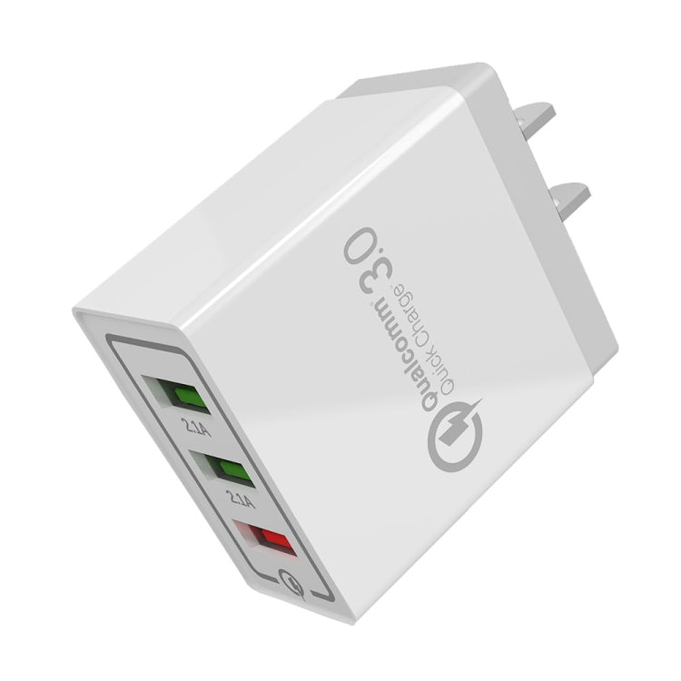 Chargeur rapide de voyage AR-QC-03 2.1A 3 ports USB, prise US, AR-QC-03 US, AR-QC-03 Prise US bleue