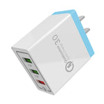 Chargeur rapide de voyage AR-QC-03 2.1A 3 ports USB, prise US, AR-QC-03 US, AR-QC-03 Prise US bleue