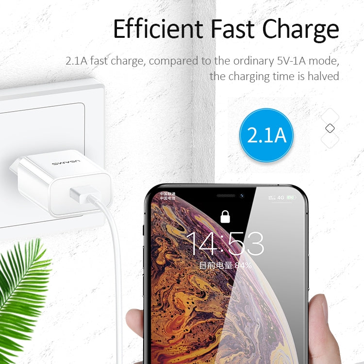 USAMS US-CC075 T18 Chargeur de voyage USB simple 2.1A, prise EU, prise EU